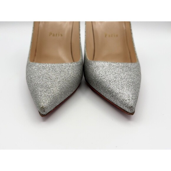Christian Louboutin Sparkling Silver Heels - Picture 6 of 14